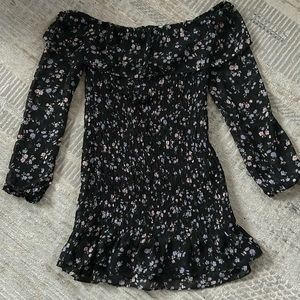 Mini off the shoulder ribbed dress from HONEY